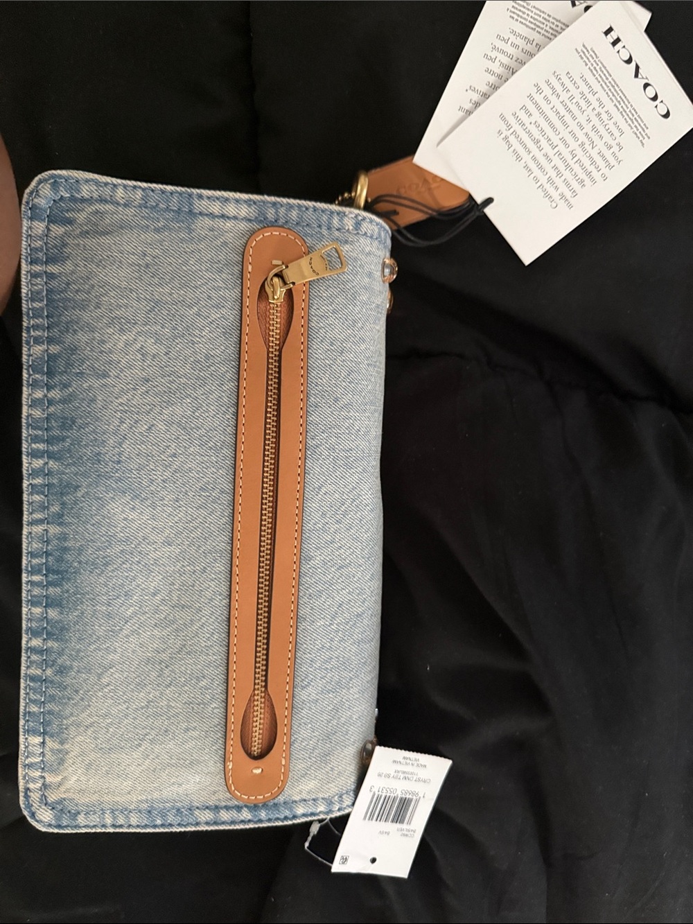 Coach Tabby Shoulder Bag 26 in Light Blue Denim with Gold Accents - Picture 6 of 8